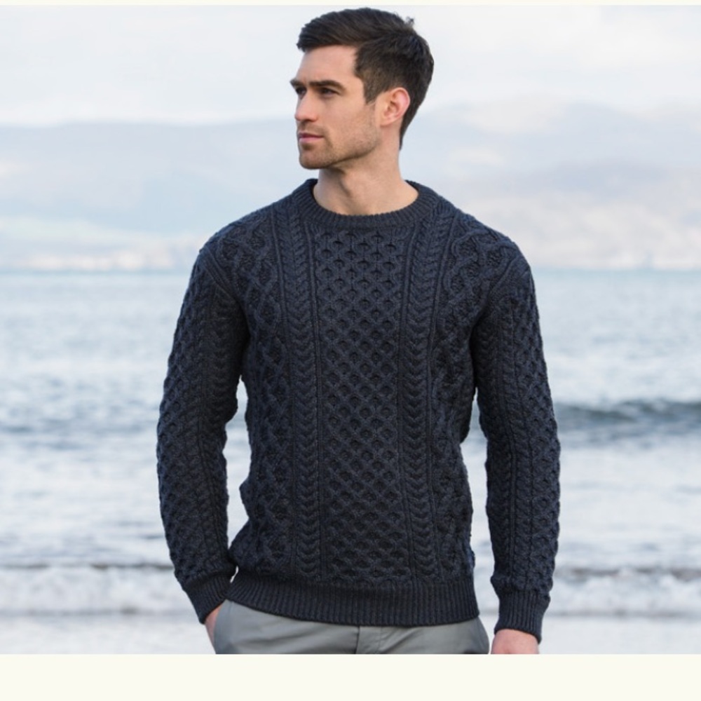 NWT Original Aran Co. wool sweater, charcoal, Men’s S